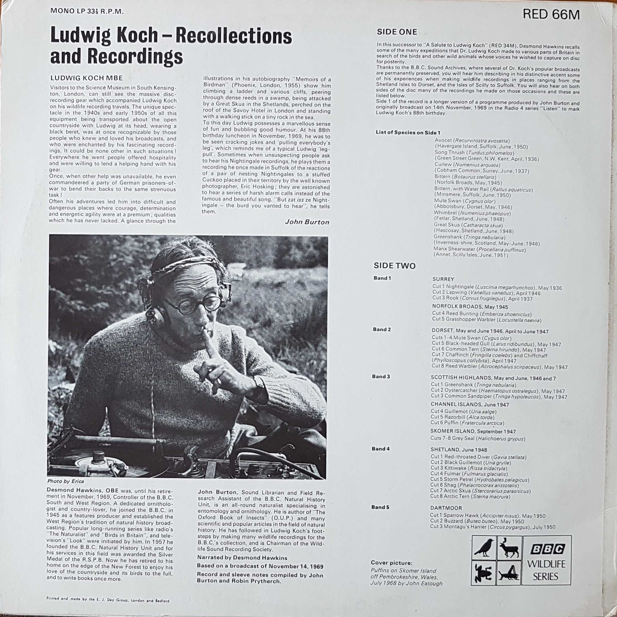Picture of RED 66 Recollections and recordings by artist Ludwig Koch from the BBC records and Tapes library